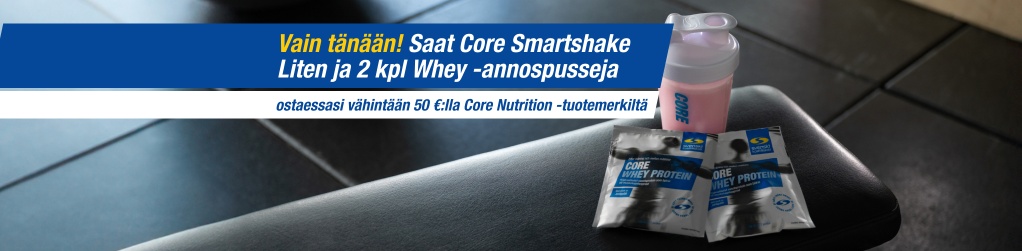 Saat EcoBottlen ja 2 kpl Whey annospusseja