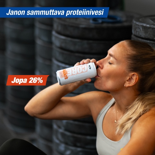Janon sammuttava proteiinivesi jopa 26 %