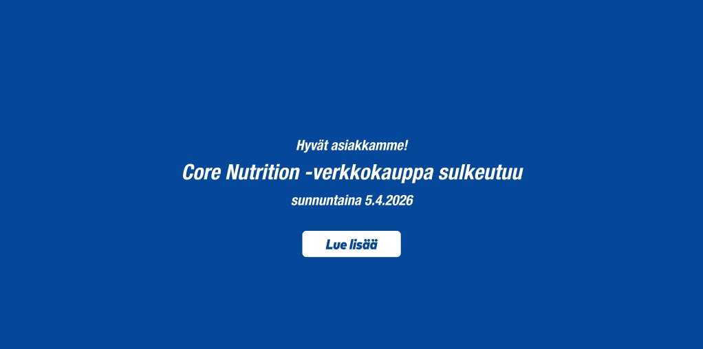 Core Nutrition -verkkokauppa sulkeutuu sunnuntaina 5.4.2026