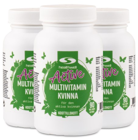 Pienoiskuva Healthwell Active Monivitamiini Naisille, 270 kapselia