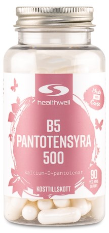 Healthwell B5 Pantoteenihappo 500,  - Healthwell