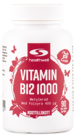 Healthwell B12 Vitamiini 1000  Metyloitu,  - Healthwell