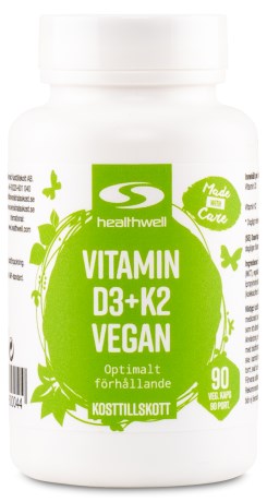 Healthwell D3+K2-Vitamiini Vegaaninen,  - Healthwell