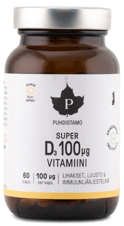 Puhdistamo Super D-vitamiini 100 ug,  - Puhdistamo