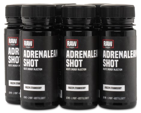 Pienoiskuva RAW Adrenalean Shot, Frozen Strawberry, 6 kpl pakkaus