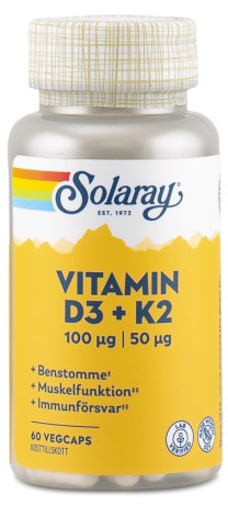 Solaray Vitamin D3 & K2,  - Solaray