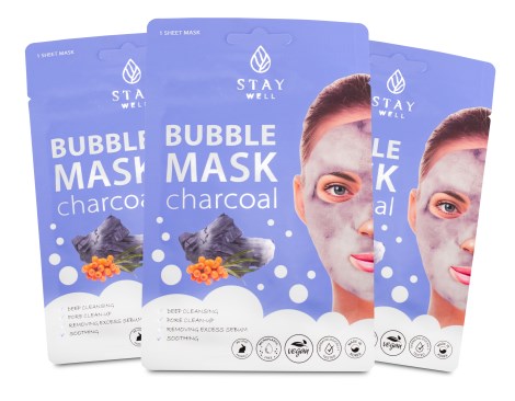 Pienoiskuva StayWell Deep Cleansing Bubble Mask, 3-pack, Charcoal