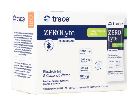 Trace Minerals ZEROlyte Electrolyte Drink Mix Salty,  - Trace Minerals Research