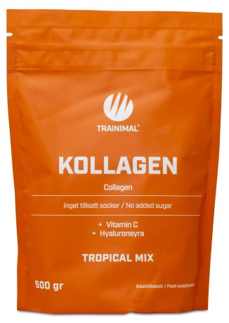 Pienoiskuva Trainimal Kollageeni + Hyaluronihappo, Tropical Mix, 0,5 kg